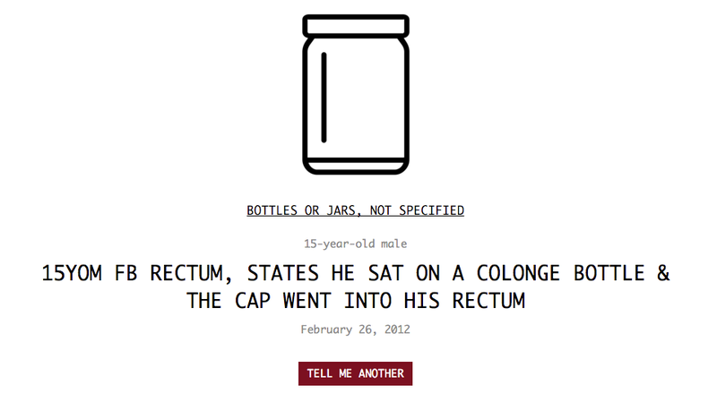 Illustration for article titled Explore Every 'Foreign Body in Rectum' Reported at US ERs Between 2009 and 2014